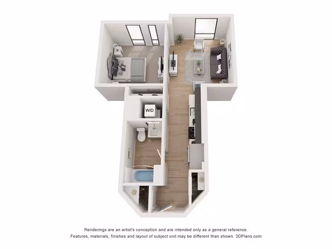 1 Bed • 1 Bath 2434 floor plan