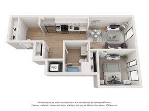 1 Bed • 1 Bath 2320 floor plan