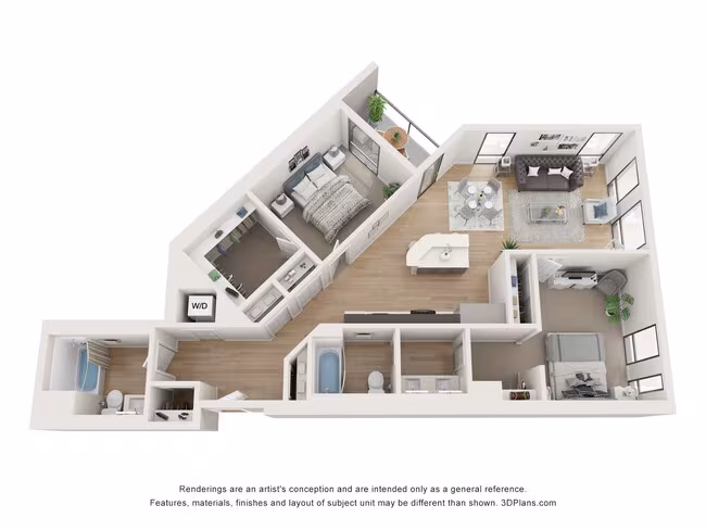2 Beds • 2 Bath 3225 floor plan