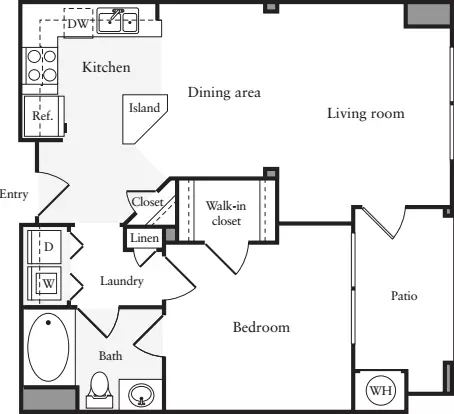 1 Bedroom A 04-4410 floor plan