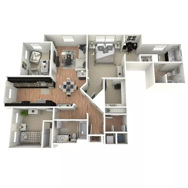 2 Beds • 2 Bath 312 floor plan