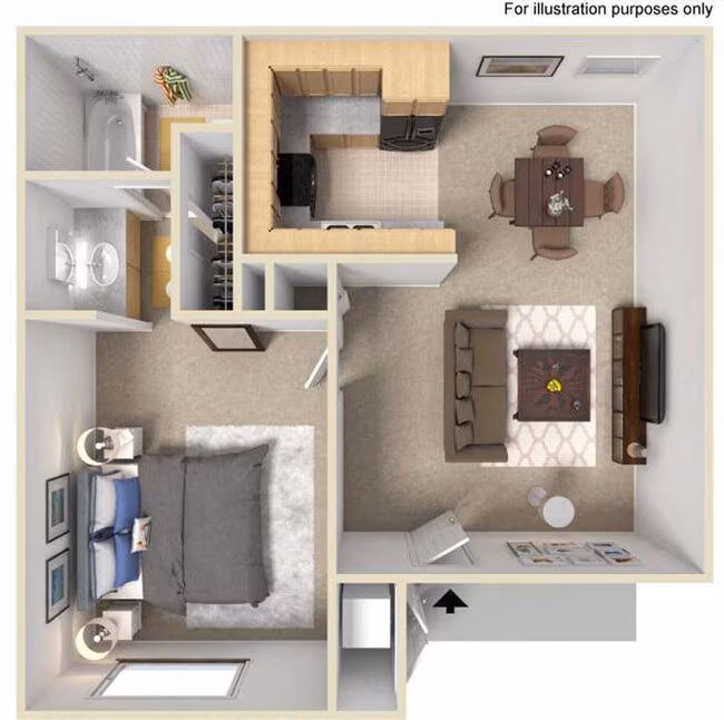 1 Bed • 1 Bath 220 floor plan
