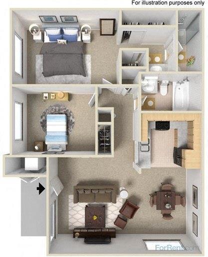 2 Beds • 2 Bath 262 floor plan