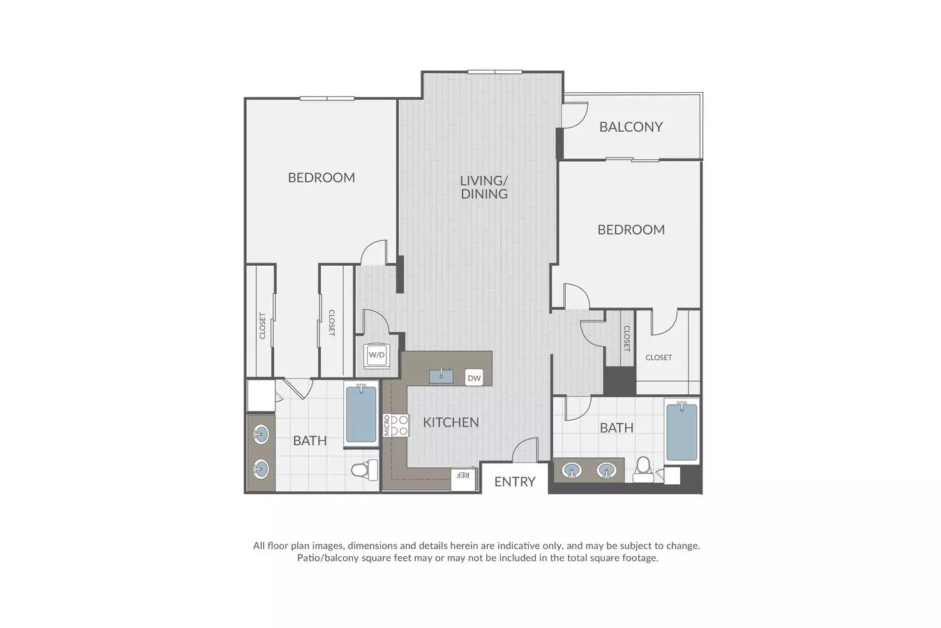 2 Beds • 2 Bath
3D Tour 0404 floor plan