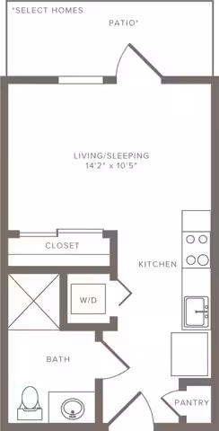 Studio • 1 Bath 511 floor plan