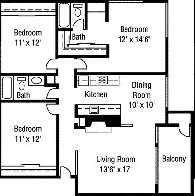 3x2 E-157 floor plan