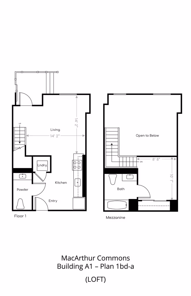 Studio • 1 Bath 624 floor plan