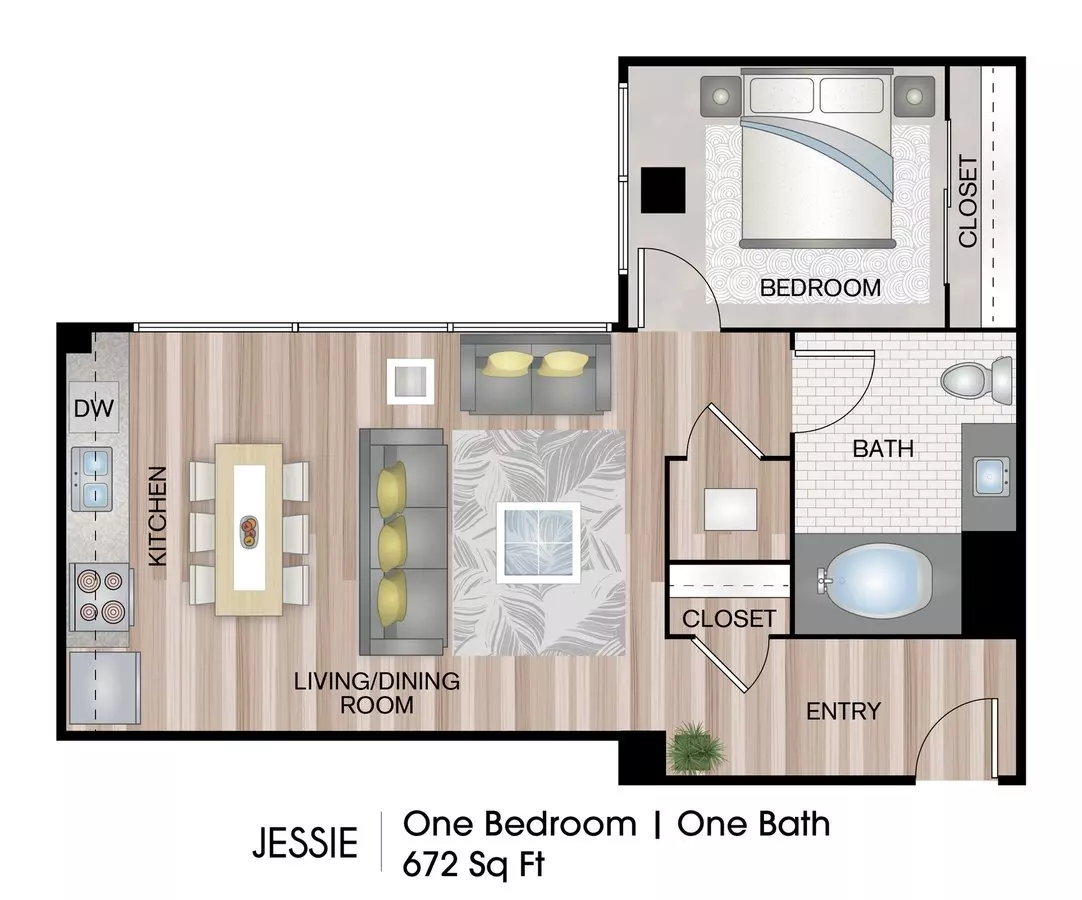 1 Bed • 1 Bath 407 floor plan