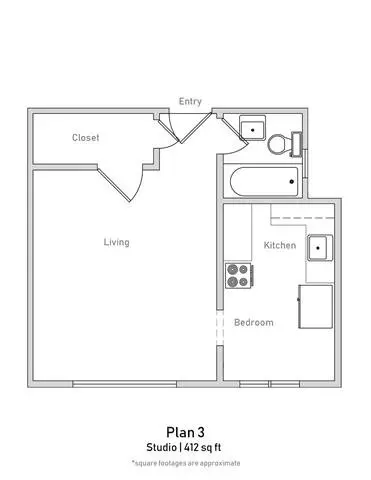 Studio • 1 Bath 12 floor plan