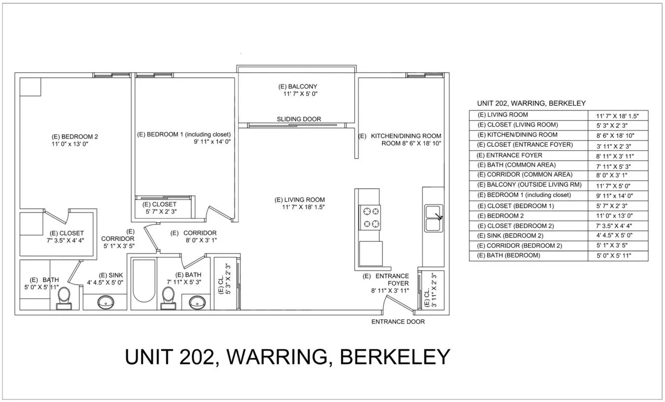 2 Beds, 2 Baths Model floor plan