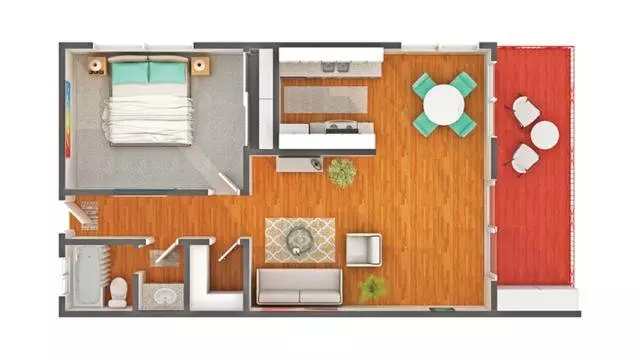Fairmont 1x1 2100-10 floor plan