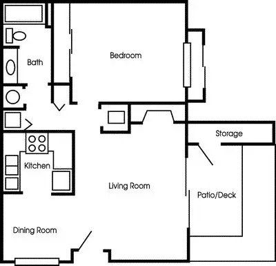 1 Bed • 1 Bath 223 floor plan