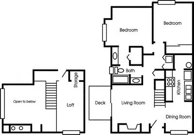 2 Beds • 1 Bath 85 floor plan