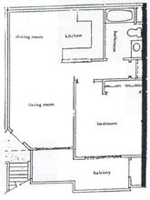 1Bed/1Bath floor plan