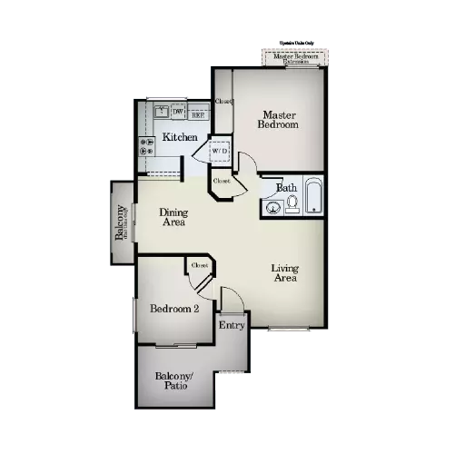 Two Bedroom, One Bath 0207 0207 floor plan