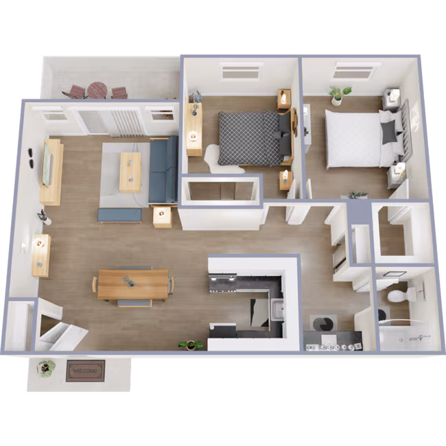 2 Beds • 2 Bath 4 floor plan