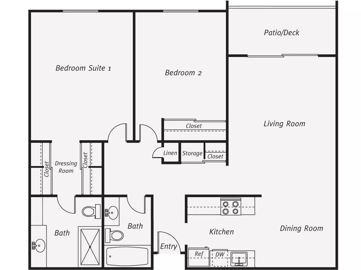 Two Bedroom Two Bathroom 01-112 01-112 floor plan