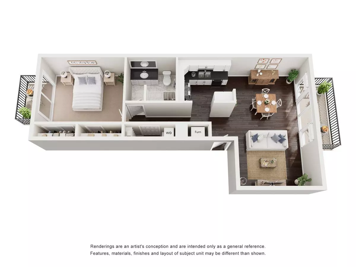 1 Bed • 1 Bath 6 floor plan