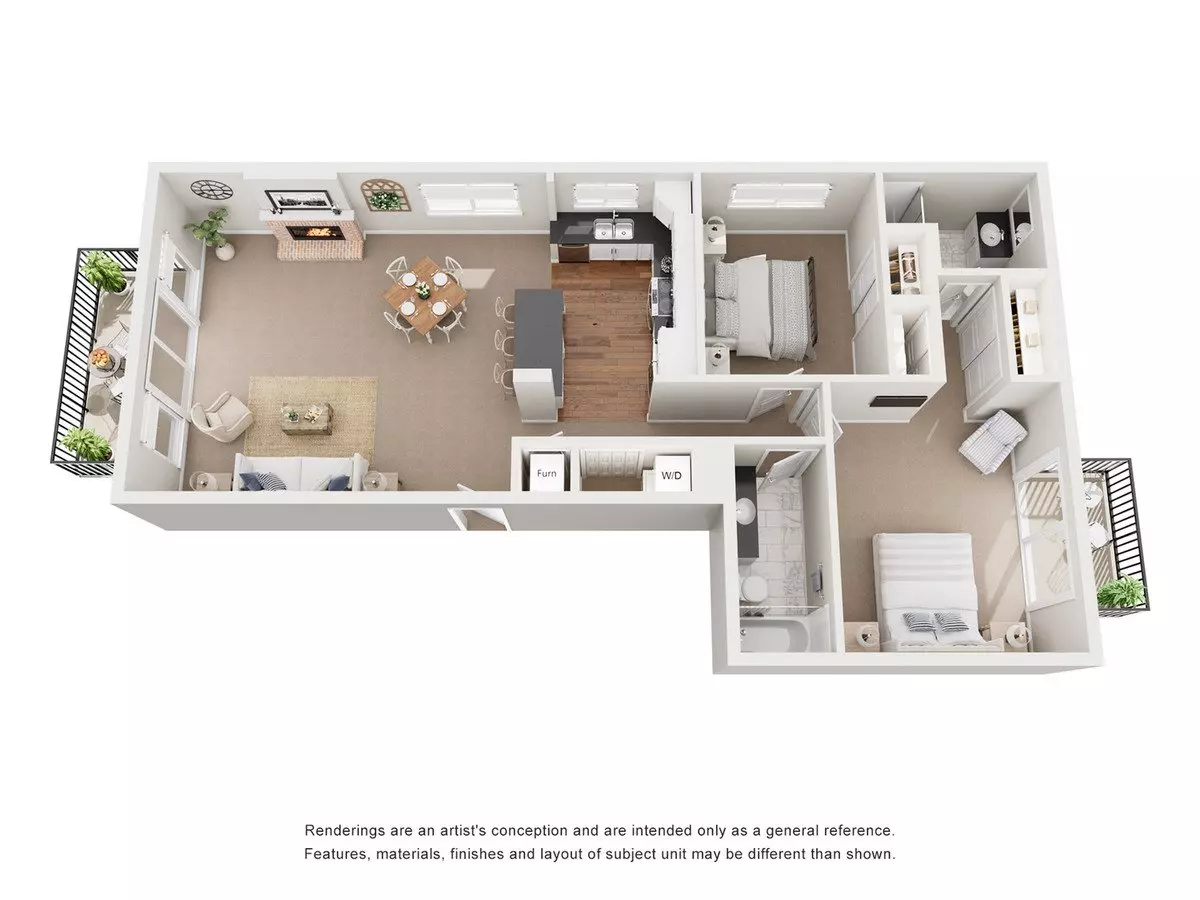 2 Beds • 2 Bath 4 floor plan