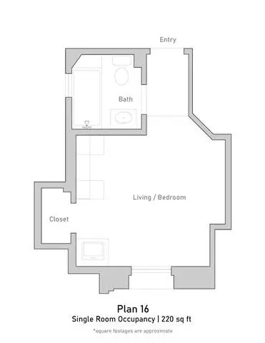 Studio • 1 Bath 007 floor plan