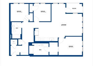 3 Beds • 2 Bath 302 floor plan