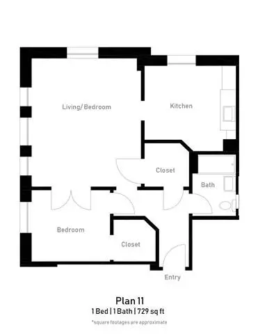 Floor Plan 1BR 1BA 35 35 floor plan