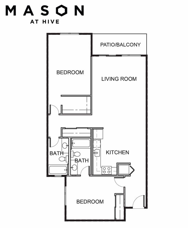 2 Bedrooms, 2 Bathrooms 421-302 421-302 floor plan