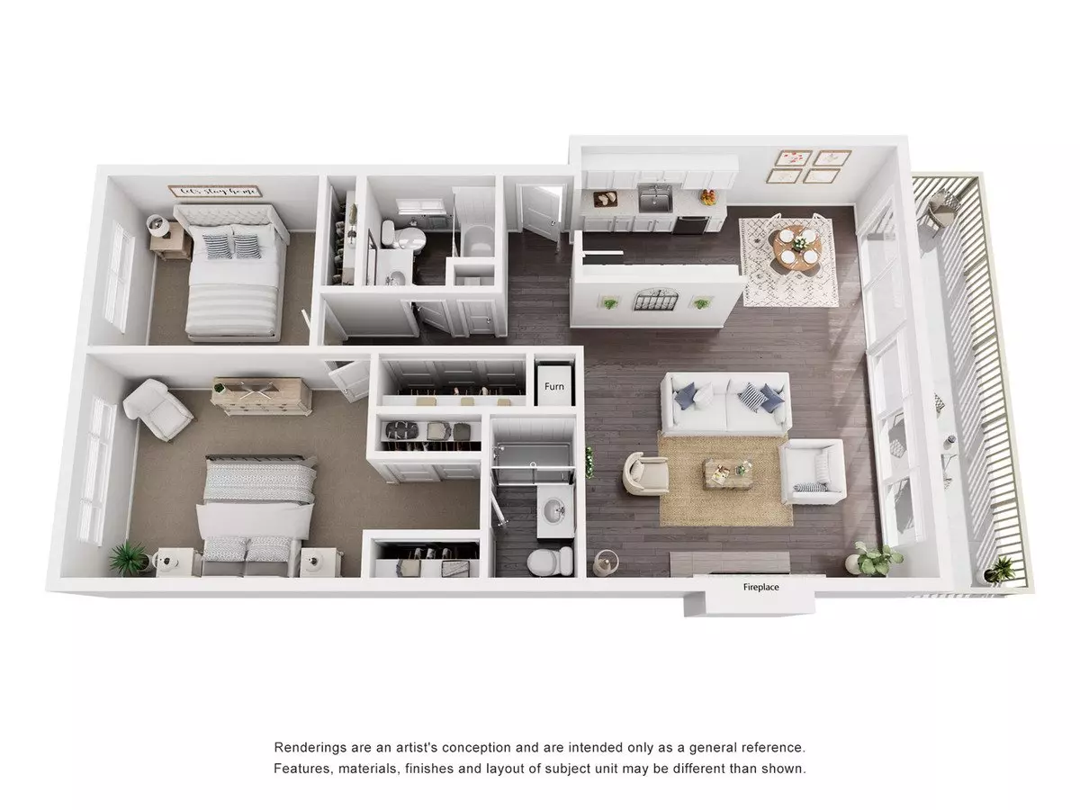 2 Beds • 2 Bath 11 floor plan