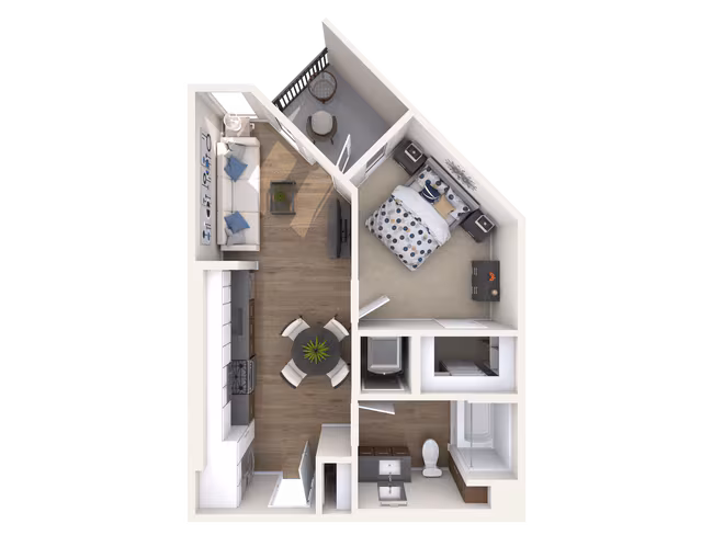 1 Bed • 1 Bath 517 floor plan