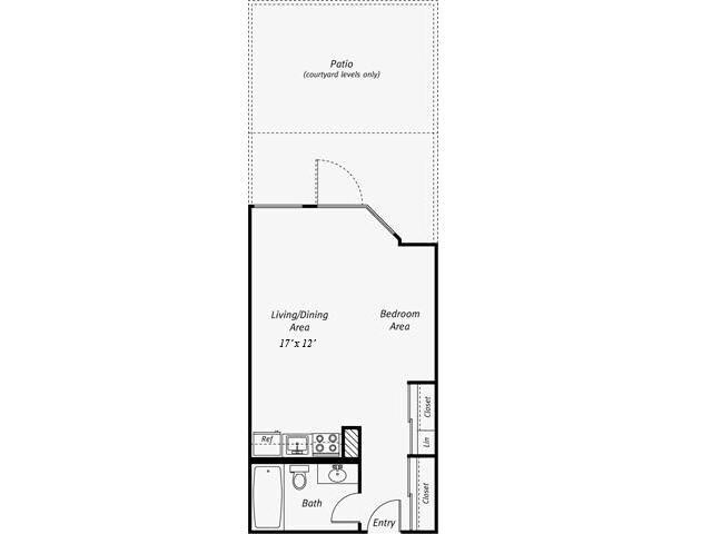 Studio • 1 Bath 840-214 floor plan