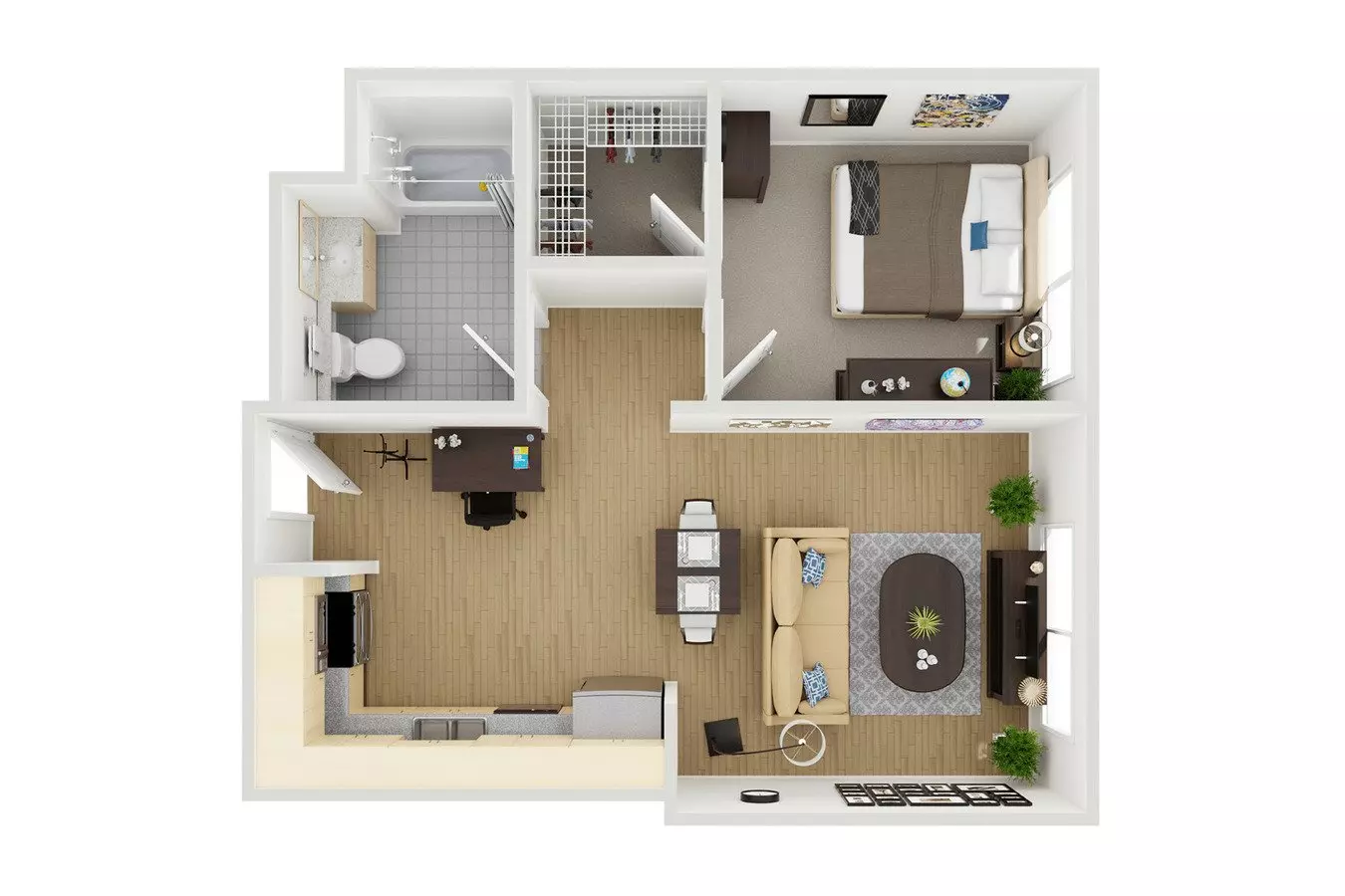 1 Bed • 1 Bath 402 floor plan