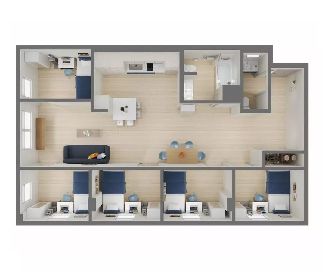 5 Beds • 1 Bath 104 floor plan