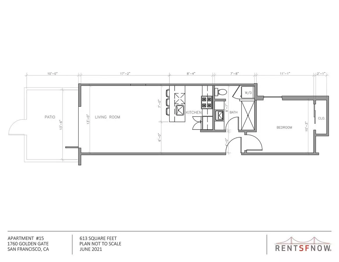 1 Bed • 1 Bath - floor plan