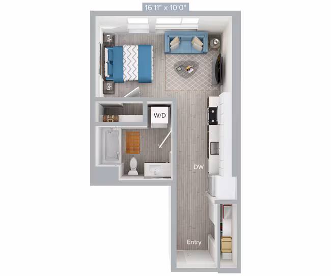 Studio • 1 Bath 00B-161 floor plan