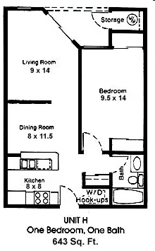 1 Bed • 1 Bath C307 floor plan
