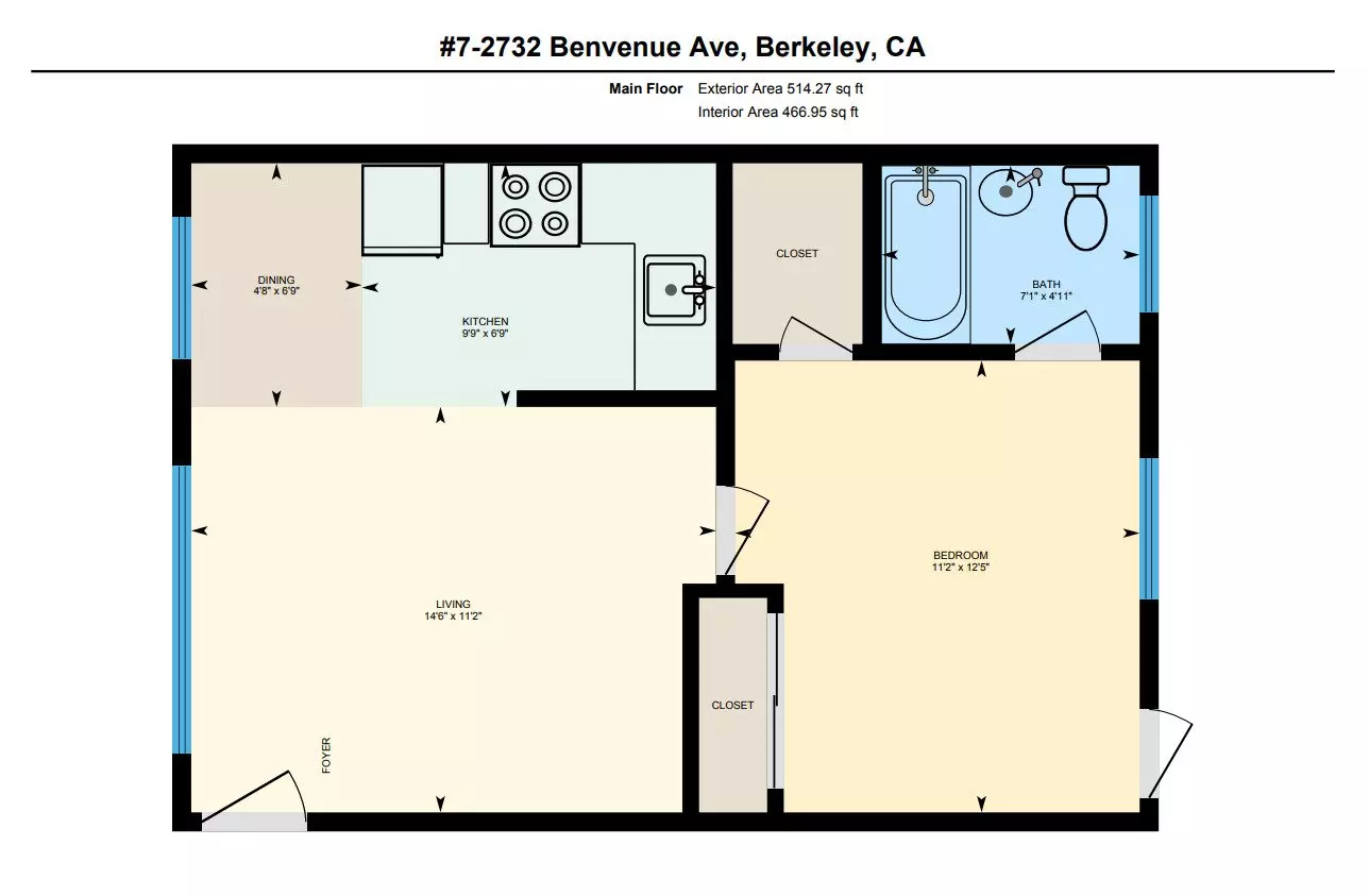 1 Bed • 1 Bath 2 floor plan