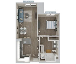 1 Bed • 1 Bath 345 floor plan