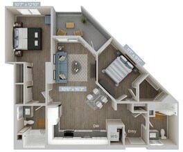 2 Beds • 2 Bath 427 floor plan