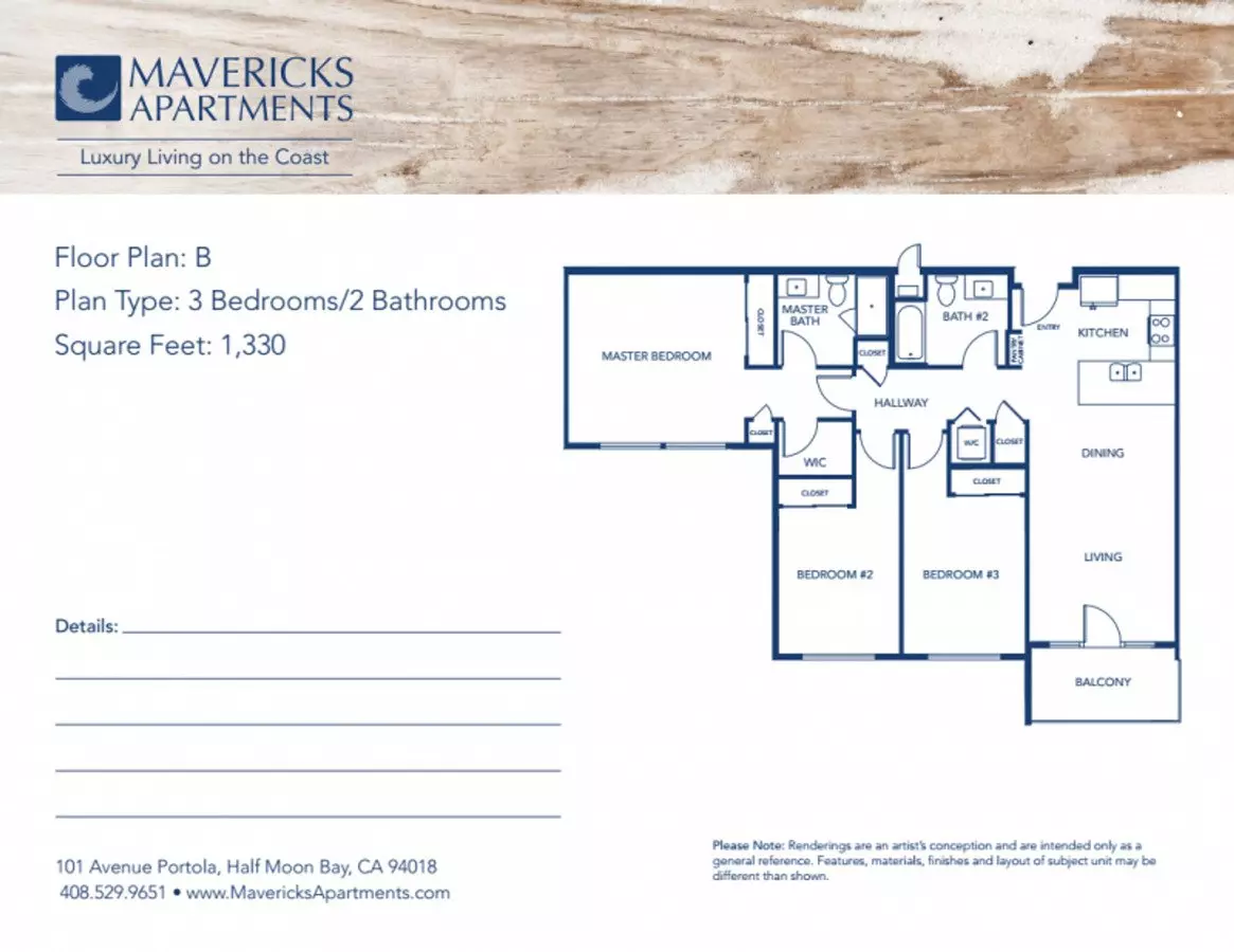 3 Beds • 2 Bath 302 floor plan