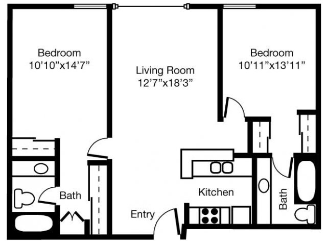 Unit - 00E-101 floor plan