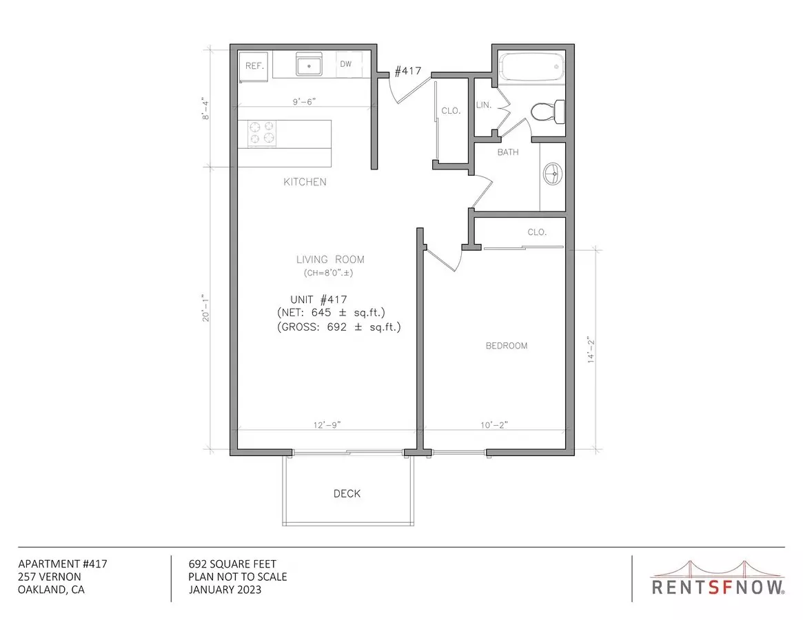 1 Bed • 1 Bath 415 floor plan