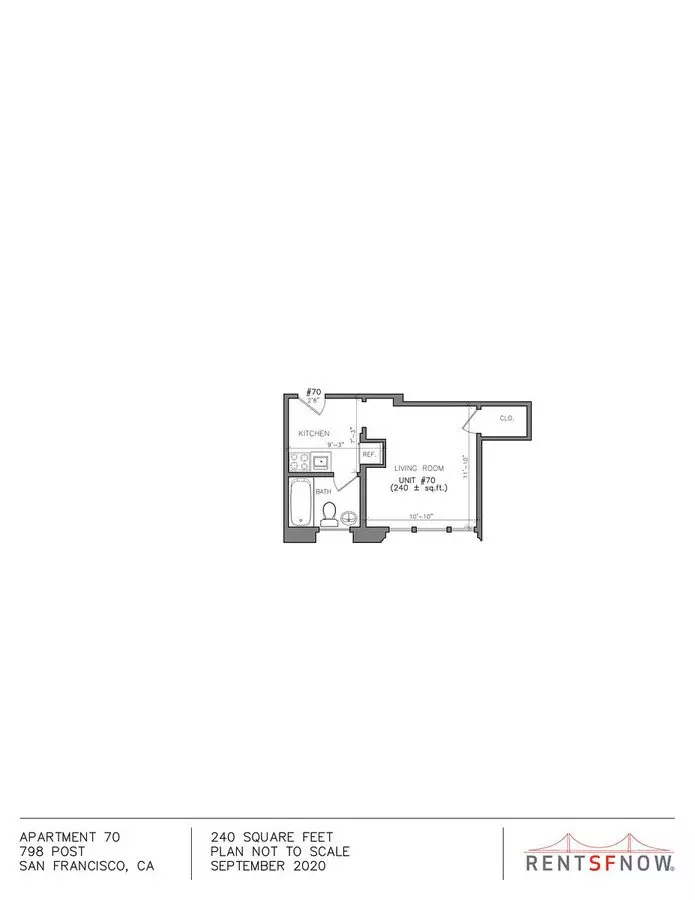 Studio • 1 Bath - floor plan
