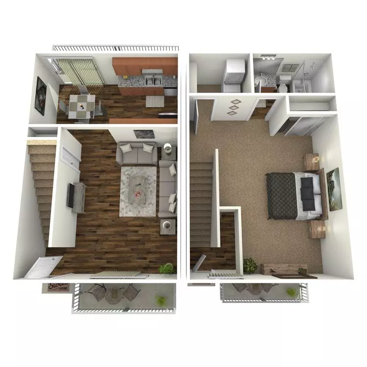 1BR/1BA F-5 floor plan