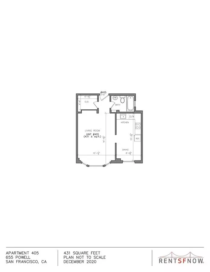 1 Studio 1 Bath Apartment 407 407 floor plan