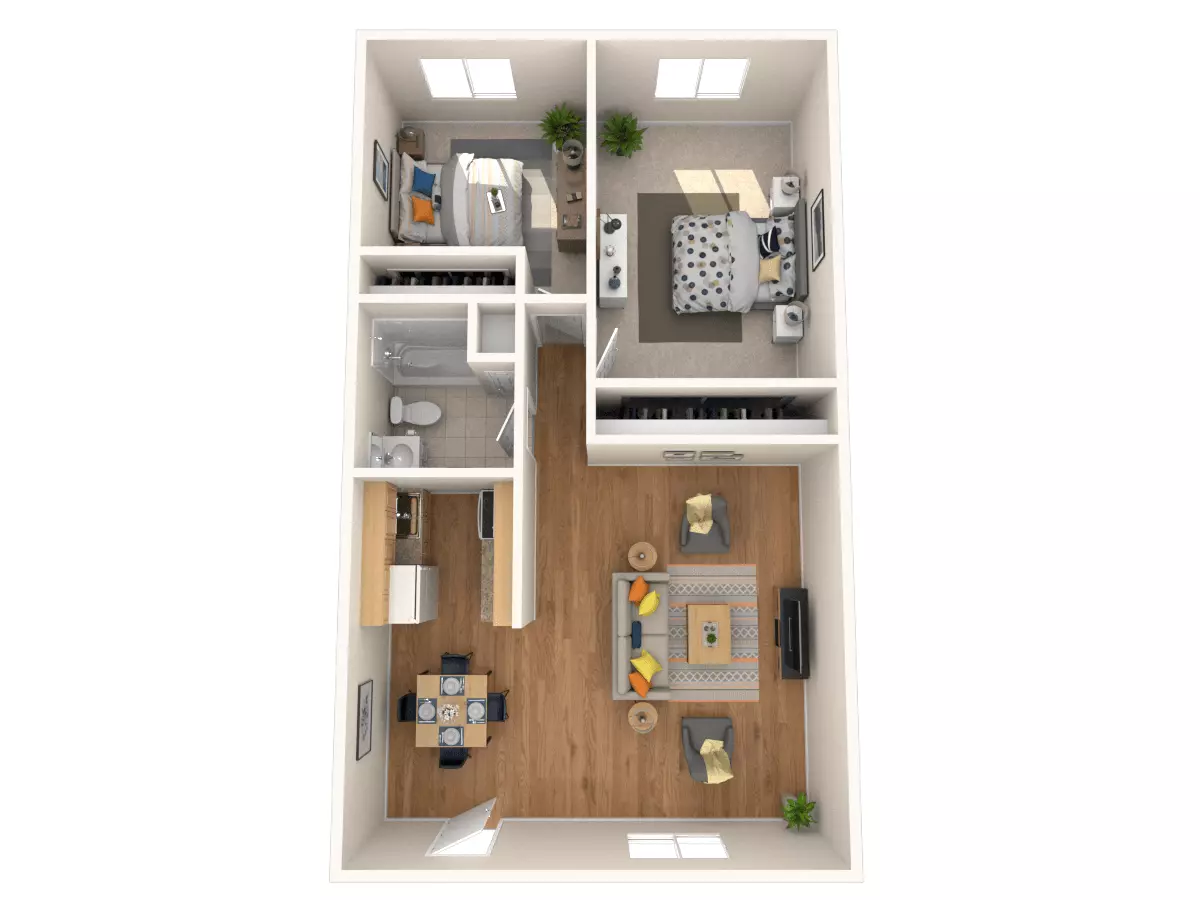 2 Beds • 1 Bath 3219 floor plan