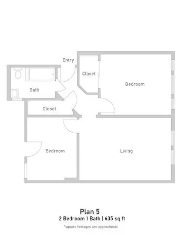 1 Bed • 1 Bath 15 floor plan