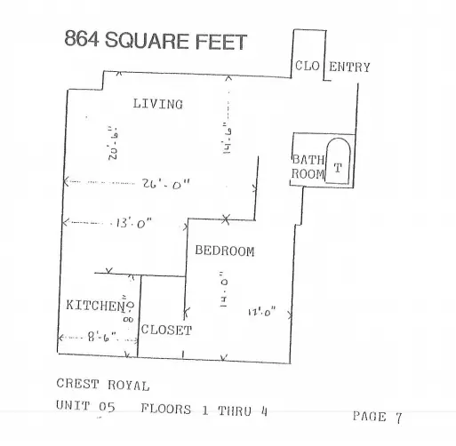 1 Bed • 1 Bath - floor plan