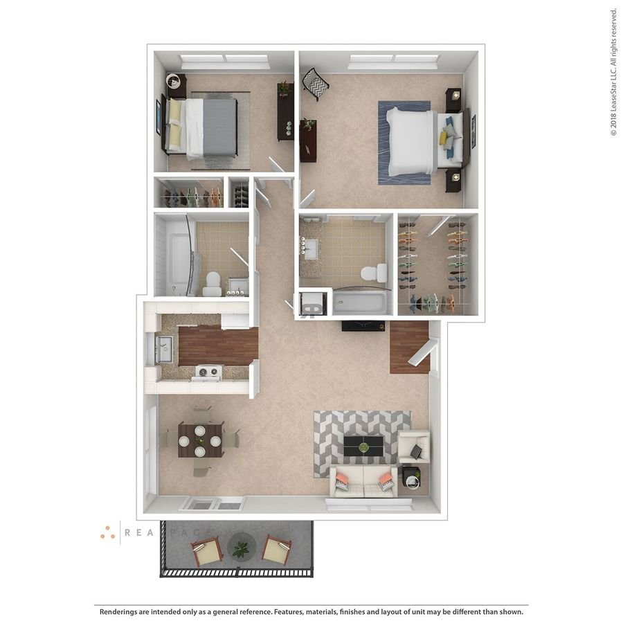 2 Beds • 2 Bath 05 floor plan
