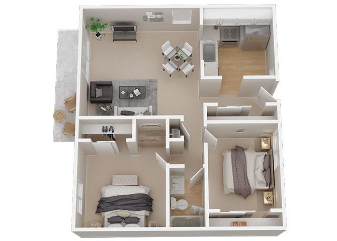 Two Bedroom 1037-17 1037-17 floor plan