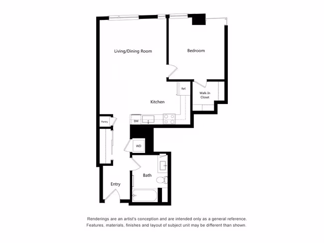 1 Bed • 1 Bath 1510 floor plan